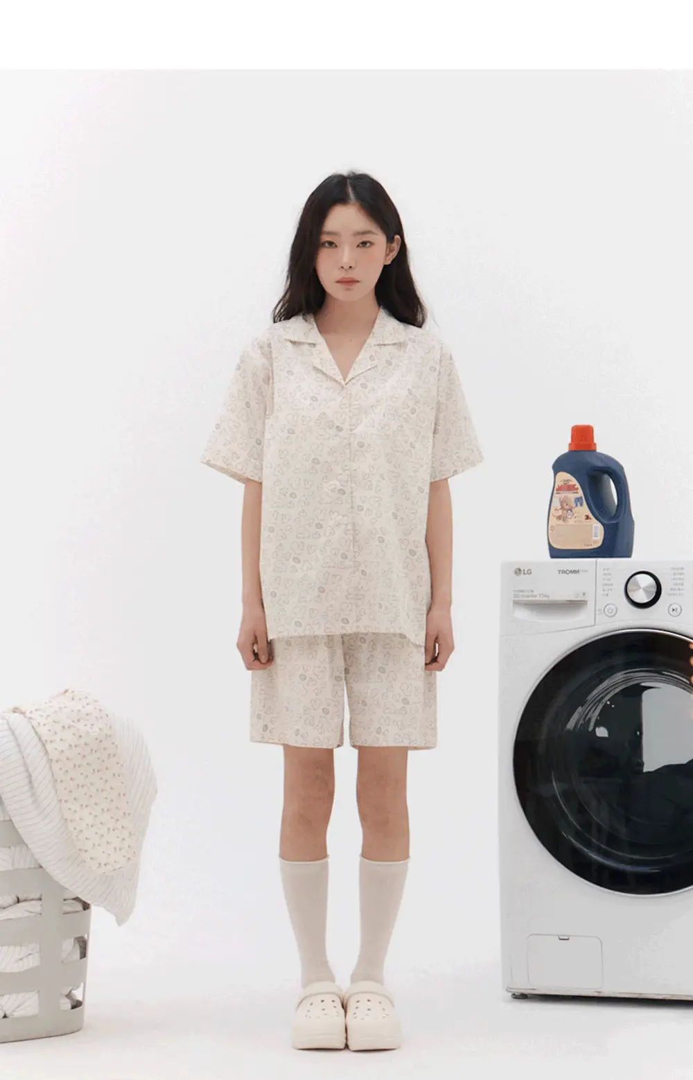 [곽민경 PICK] 오프아워 드리미두들스 도토리대작전 반팔 잠옷 세트 아이보리 (M / L / XL) 상세페이지 17